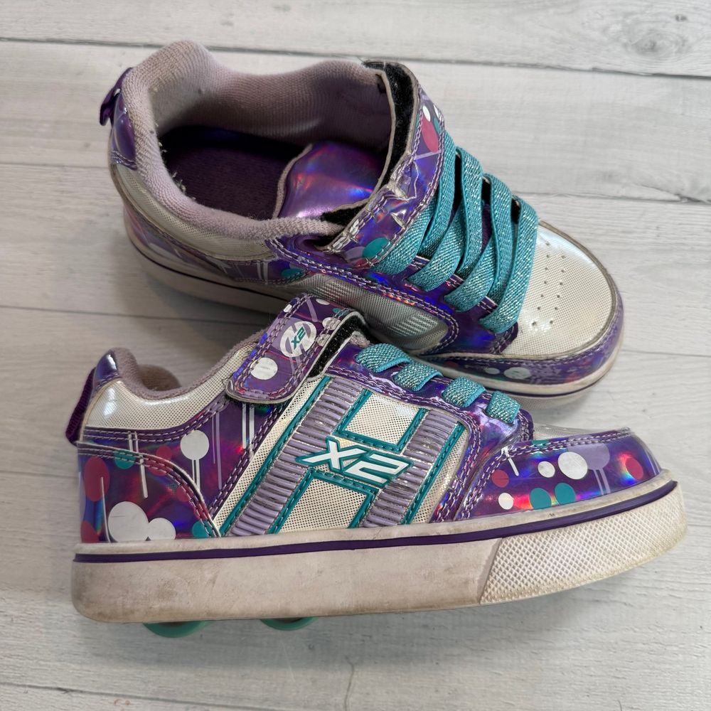Heelys Kids Bolt Plus X2 purple blue skate shoes size 1